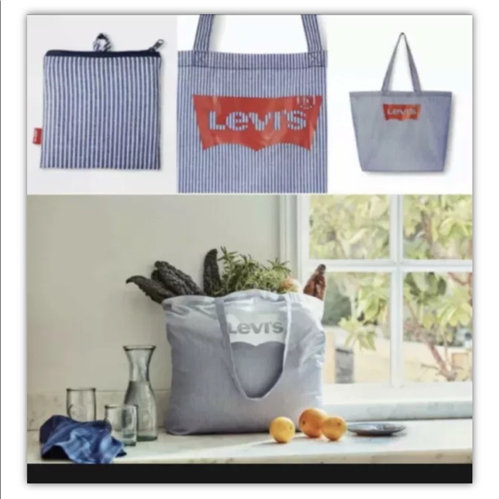 Levi’s Striped Reusable Shopping Bag Tote - Levi's® x Target White/Navy